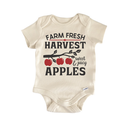 Farm Fresh Harvest Apples Fall - Baby Boy Girl Clothes  Bodysuit Funny