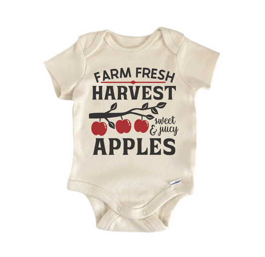 Farm Fresh Harvest Apples Fall - Baby Boy Girl Clothes  Bodysuit Funny